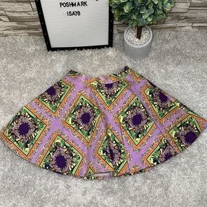 English Rose Skater Print Skirt